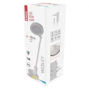 EMOS LED stolná lampa WESLEY, biela
