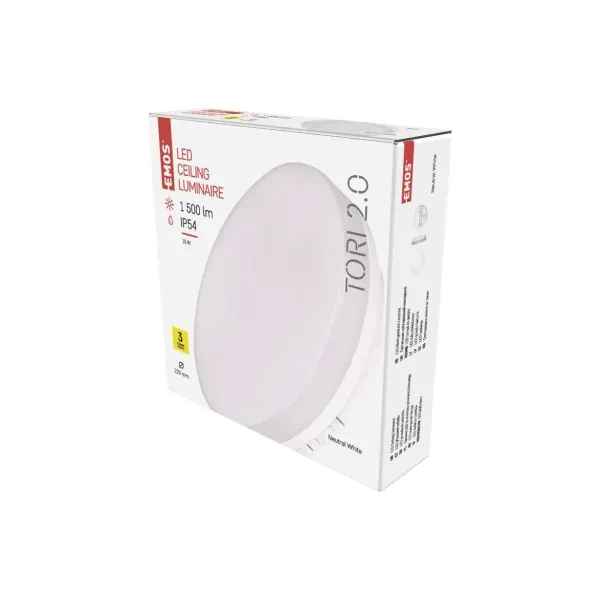 EMOS Lighting LED prisadené svietidlo TORI, kruhové biele 15W neutrálna b.,IP54