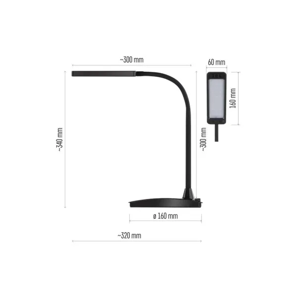LED Stolná Lampa Solight Eddy Čierna SL5710