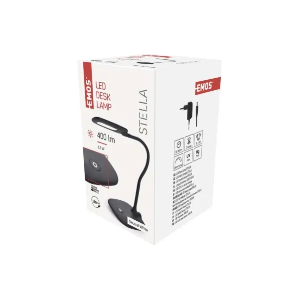 EMOS LED stolná lampa STELLA, čierna