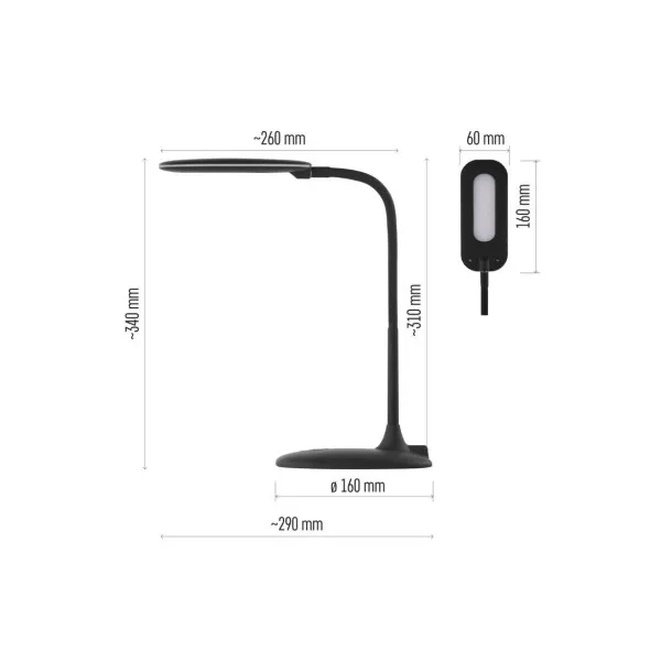 EMOS LED stolná lampa STELLA, čierna