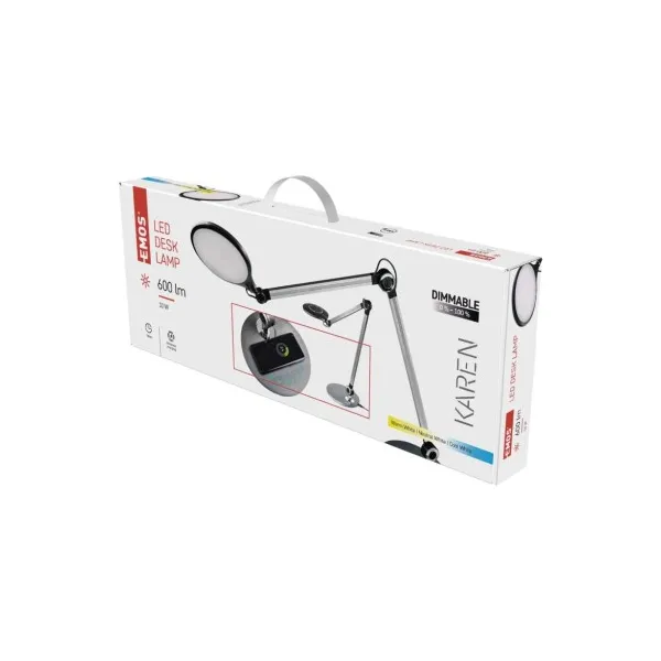 EMOS LED stolná lampa KAREN, čierna