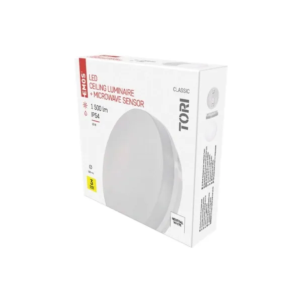 EMOS Lighting LED prisad. svietidlo Tori s pohyb. senz.,kr. 15W n.b., IP54