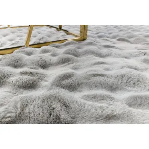 Koberec BUBBLE strieborný 21 štrukturálny 3D, kruh