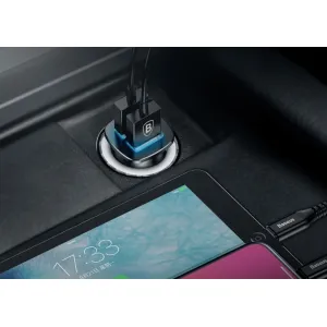 Baseus Square 2xUSB QC3.0 5A 30W nabíjačka do auta (čierna) 018455