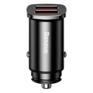 Baseus Square 2xUSB QC3.0 5A 30W nabíjačka do auta (čierna) 018455