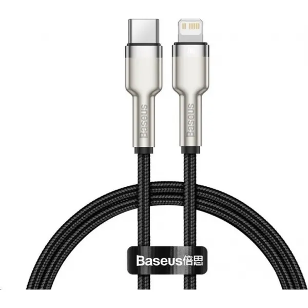 Kábel USB-C na Lightning Baseus Cafule, PD, 20W, 2m (čierny) 025082