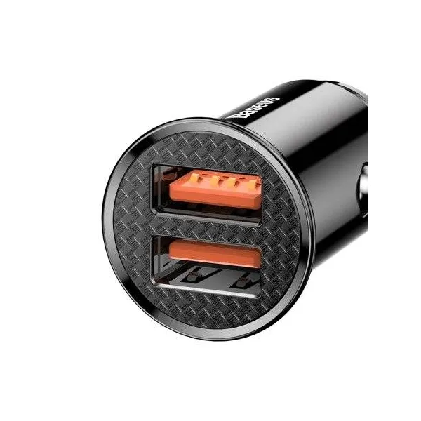Baseus Circular 2xUSB QC3.0 5A 30W nabíjačka do auta (čierna) 017493