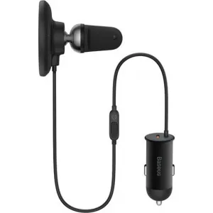 Magnetický držiak do auta Baseus CW01 s USB-C nabíjačkou, 15W + 25W (čierna) 047020