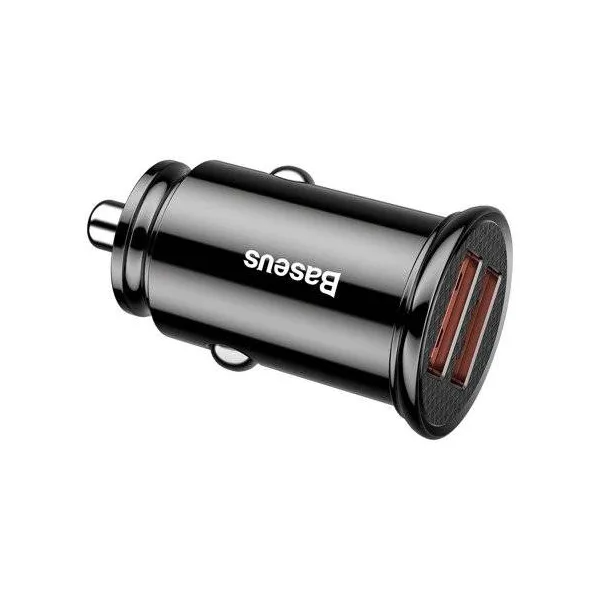 Baseus Circular 2xUSB QC3.0 5A 30W nabíjačka do auta (čierna) 017493