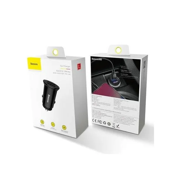 Baseus Circular 2xUSB QC3.0 5A 30W nabíjačka do auta (čierna) 017493