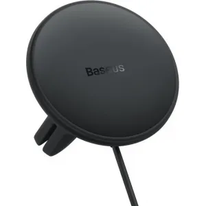 Magnetický držiak do auta Baseus CW01 s USB-C nabíjačkou, 15W + 25W (čierna) 047020