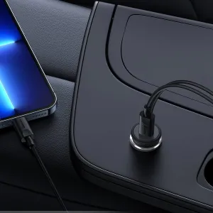 Magnetický držiak do auta Baseus CW01 s USB-C nabíjačkou, 15W + 25W (čierna) 047020