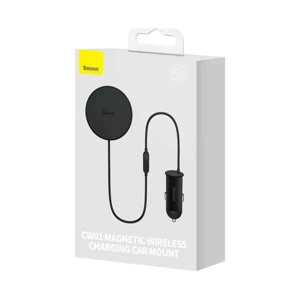 Magnetický držiak do auta Baseus CW01 s USB-C nabíjačkou, 15W + 25W (čierna) 047020
