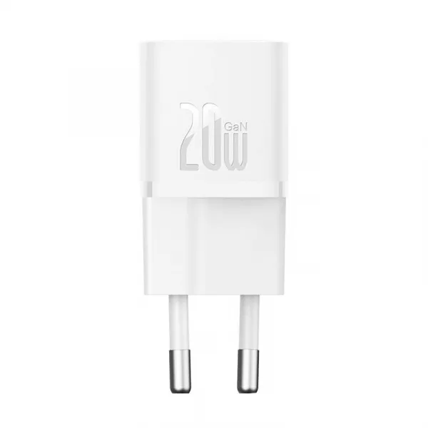 Baseus GaN5 20W mini nástenná nabíjačka (biela) 047627