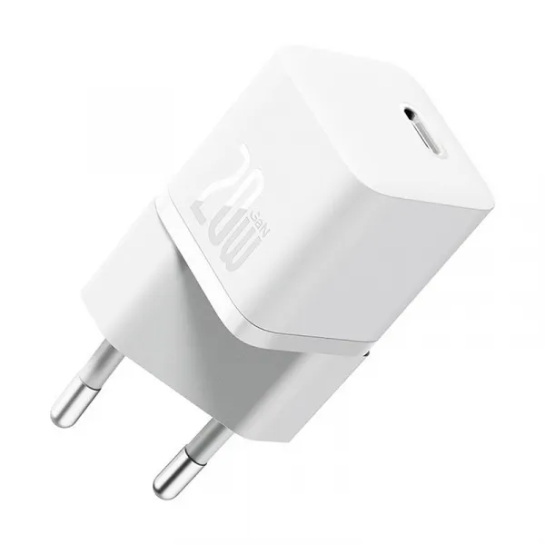 Baseus GaN5 20W mini nástenná nabíjačka (biela) 047627