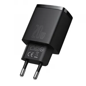 Kompaktná rýchlonabíjačka Baseus USB+ USB-C 20W - čierna