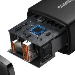 Kompaktná rýchlonabíjačka Baseus USB+ USB-C 20W - čierna