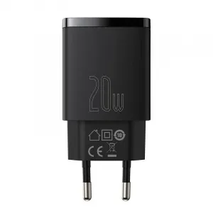 Kompaktná rýchlonabíjačka Baseus USB+ USB-C 20W - čierna