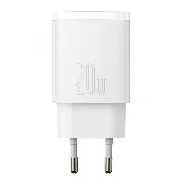 Kompaktná rýchlonabíjačka Baseus USB+ USB-C 20 W - biela
