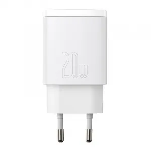 Kompaktná rýchlonabíjačka Baseus USB+ USB-C 20 W - biela