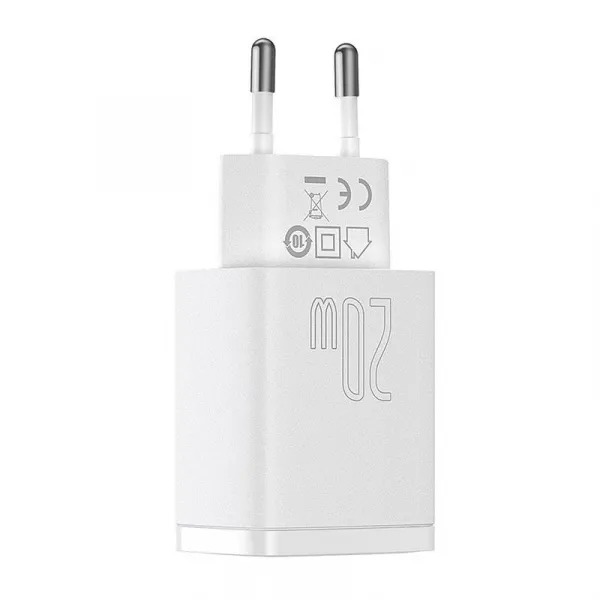 Kompaktná rýchlonabíjačka Baseus USB+ USB-C 20 W - biela