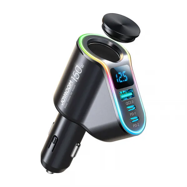 Joyroom nabíjačka do auta JR-CL21, 4v1, 1x USB QC3.0, 2x USB-C PD 150W (čierna) 044731