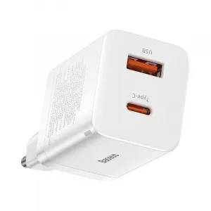 Baseus Quick Nabíjačka USB-A/ USB-C 30W, Biela