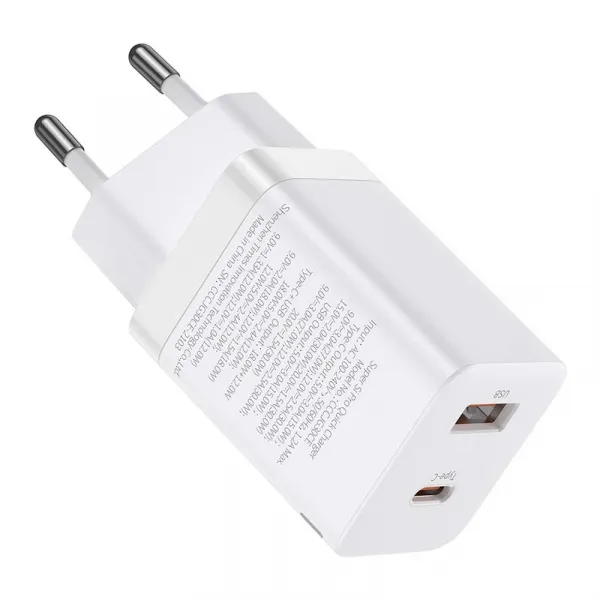 Baseus Quick Nabíjačka USB-A/ USB-C 30W, Biela