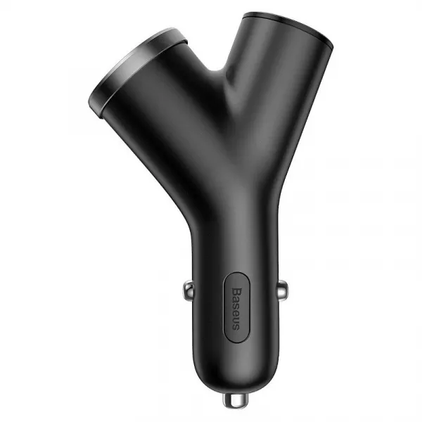 Baseus Car Charger Y-type dual USB + cigarette lighter extended, 3.4A, čierna (CCALL-YX01)