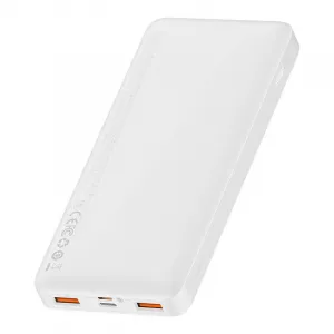 PowerBank Baseus Bipow 10,000mAh, USB-C, 2xUSB-A, MicroUSB 20W, Biela