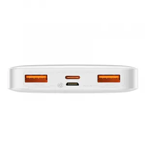 PowerBank Baseus Bipow 10,000mAh, USB-C, 2xUSB-A, MicroUSB 20W, Biela