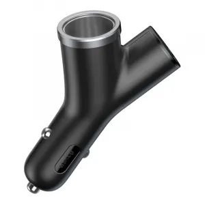Baseus Car Charger Y-type dual USB + cigarette lighter extended, 3.4A, čierna (CCALL-YX01)