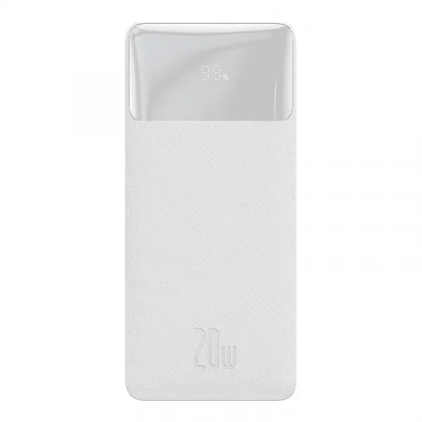 PowerBank Baseus Bipow 10,000mAh, USB-C, 2xUSB-A, MicroUSB 20W, Biela