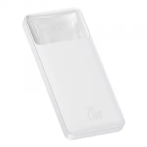 PowerBank Baseus Bipow 10,000mAh, USB-C, 2xUSB-A, MicroUSB 20W, Biela