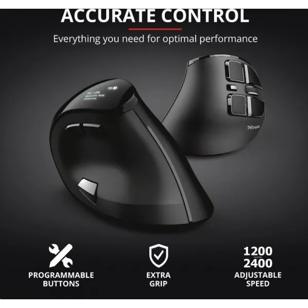 TRUST Ergonomická myš Voxx Nabíjateľná ergonomická bezdrôtová myš