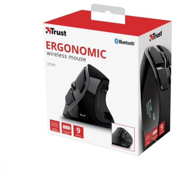TRUST Ergonomická myš Voxx Nabíjateľná ergonomická bezdrôtová myš