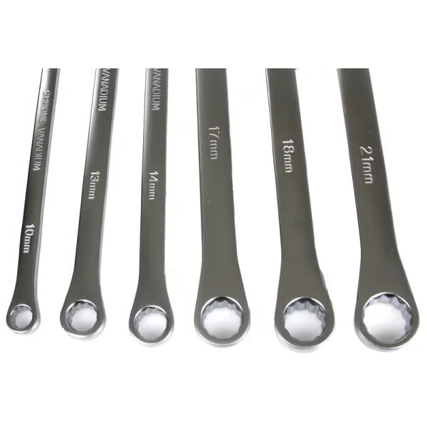 Extra dlhé očkové kľúče CrV – sada 6 ks (8–21 mm)
