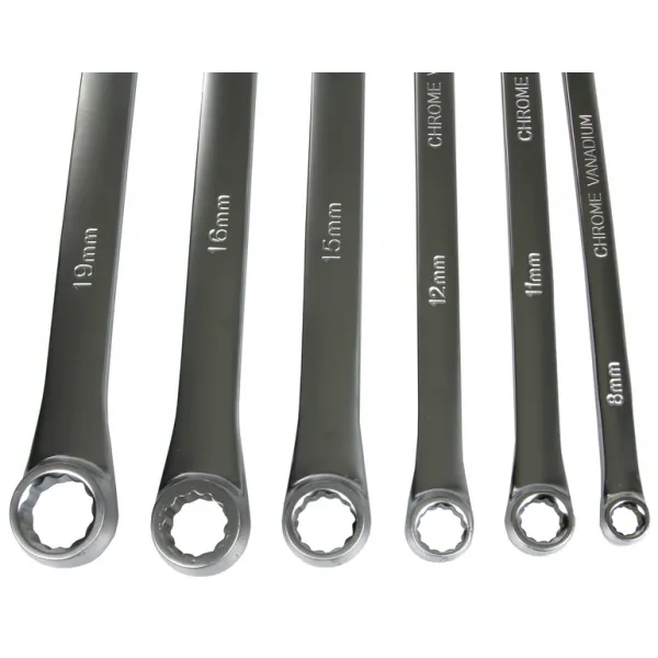 Extra dlhé očkové kľúče CrV – sada 6 ks (8–21 mm)