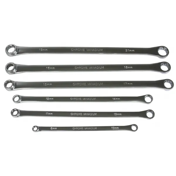 Extra dlhé očkové kľúče CrV – sada 6 ks (8–21 mm)