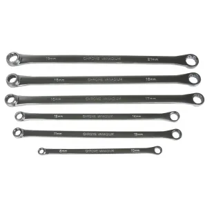 Extra dlhé očkové kľúče CrV – sada 6 ks (8–21 mm)