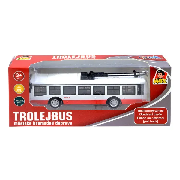 MaDe Trolejbus kovový na spätný chod