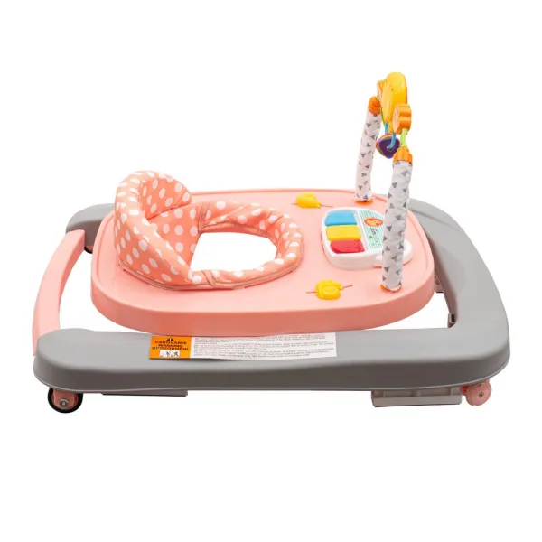 Detské chodítko so silikónovými kolieskami New Baby Forest Kingdom Pink