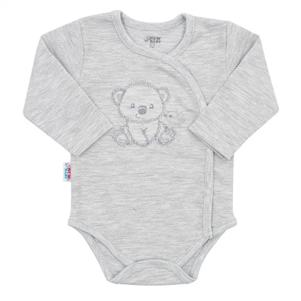 Dojčenská súprava do pôrodnice New Baby For Sweet Bear sivá 56 (0-3m)