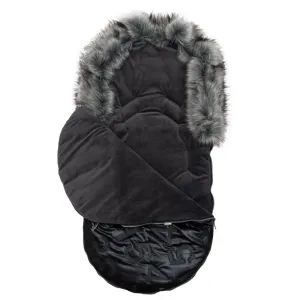 Luxusný fusak s kožušinkou New Baby čierny