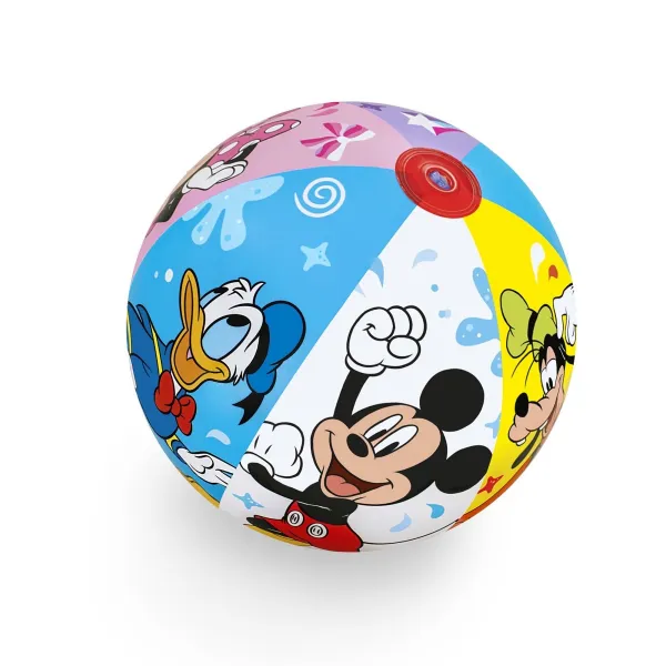 Lopta Bestway® 91098, Mickey&Friends, plážová, detská, nafukovacia, do vody, 51 cm