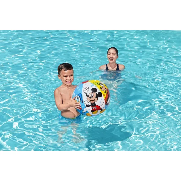 Lopta Bestway® 91098, Mickey&Friends, plážová, detská, nafukovacia, do vody, 51 cm