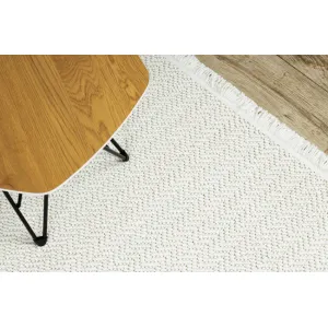 Koberec NANO FJ86B Jodelka, chevron biely