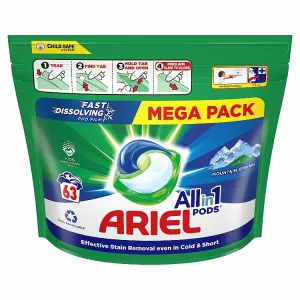 Ariel Mountain Spring gélove tablety na pranie 63ks sáčok