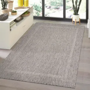 Šnúrkový koberec Relax ramka sivý